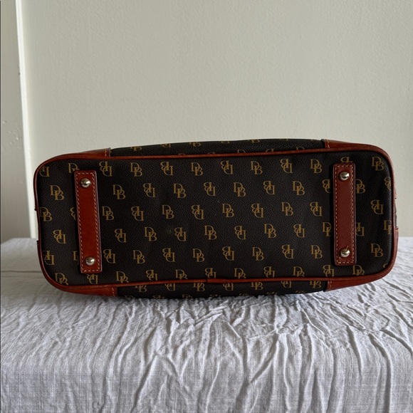 Dooney & Bourke Black and Brown Monogram Shoulder Bag - Picture 4 of 9
